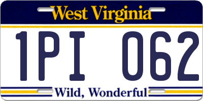 WV license plate 1PI062