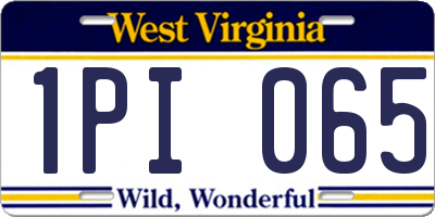 WV license plate 1PI065