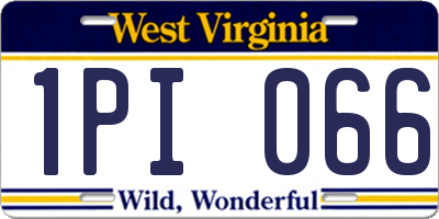 WV license plate 1PI066