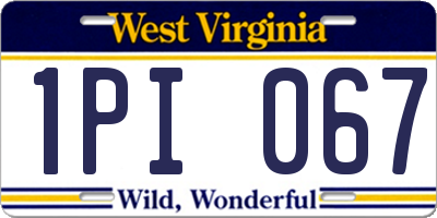 WV license plate 1PI067