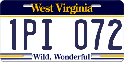 WV license plate 1PI072