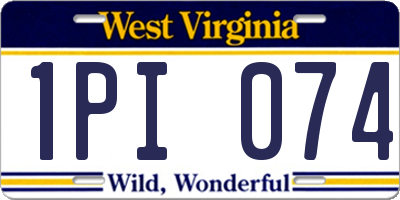 WV license plate 1PI074