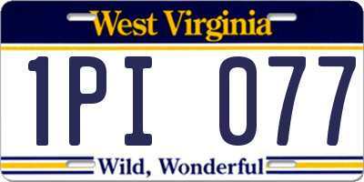 WV license plate 1PI077