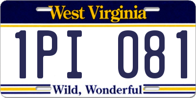WV license plate 1PI081