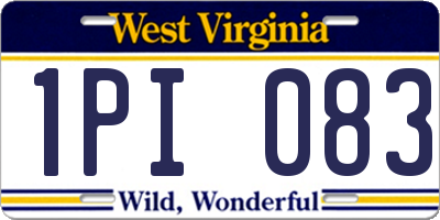 WV license plate 1PI083