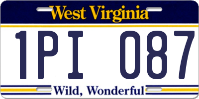 WV license plate 1PI087