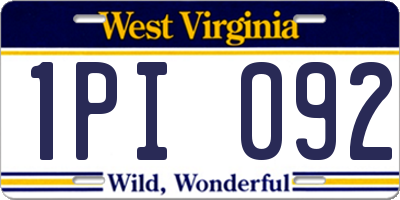 WV license plate 1PI092