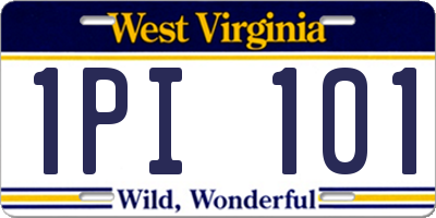 WV license plate 1PI101