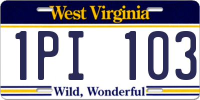 WV license plate 1PI103