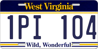 WV license plate 1PI104