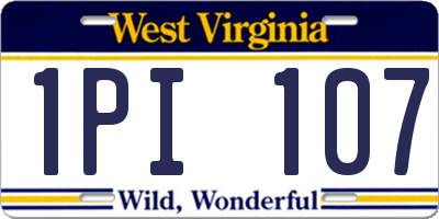 WV license plate 1PI107