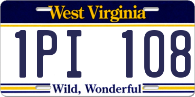 WV license plate 1PI108