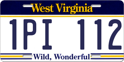 WV license plate 1PI112