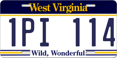 WV license plate 1PI114