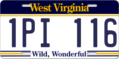 WV license plate 1PI116