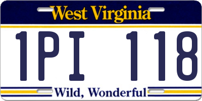 WV license plate 1PI118