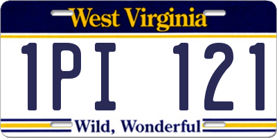 WV license plate 1PI121