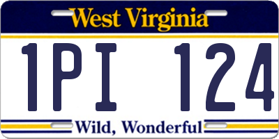 WV license plate 1PI124
