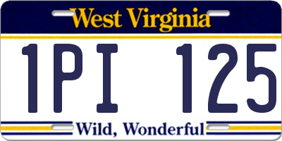 WV license plate 1PI125