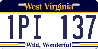 WV license plate 1PI137