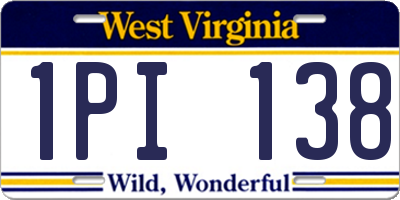 WV license plate 1PI138