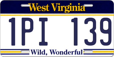 WV license plate 1PI139