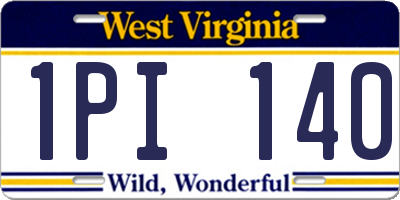 WV license plate 1PI140