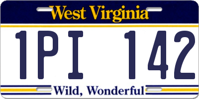 WV license plate 1PI142