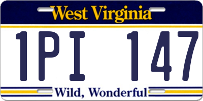 WV license plate 1PI147