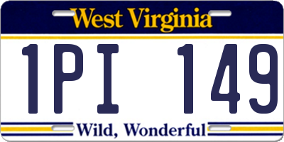 WV license plate 1PI149