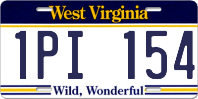 WV license plate 1PI154