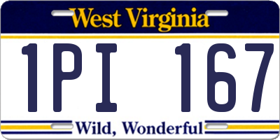 WV license plate 1PI167