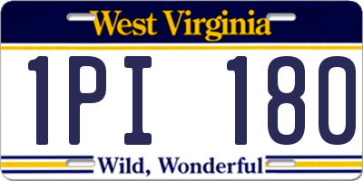 WV license plate 1PI180