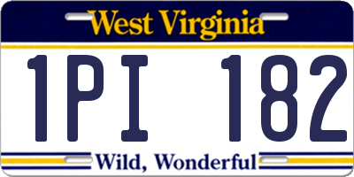WV license plate 1PI182