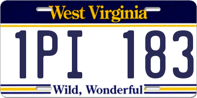 WV license plate 1PI183