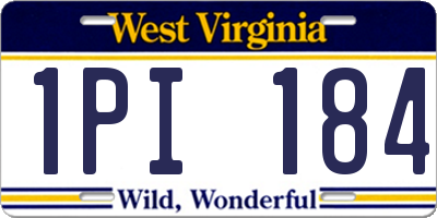 WV license plate 1PI184