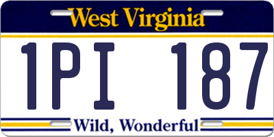 WV license plate 1PI187