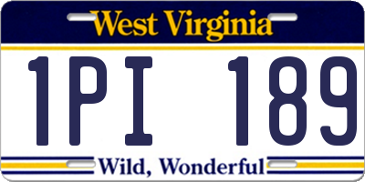 WV license plate 1PI189