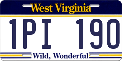 WV license plate 1PI190