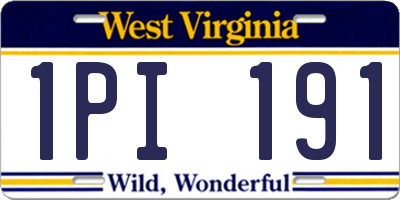 WV license plate 1PI191