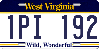 WV license plate 1PI192