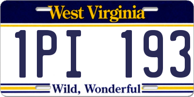 WV license plate 1PI193