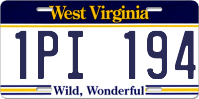 WV license plate 1PI194