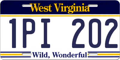 WV license plate 1PI202