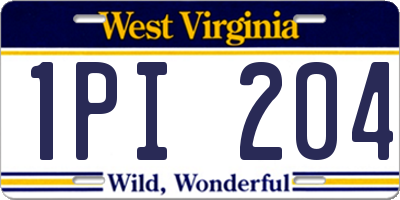 WV license plate 1PI204