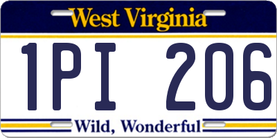 WV license plate 1PI206