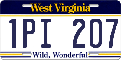 WV license plate 1PI207
