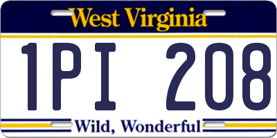WV license plate 1PI208