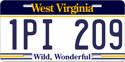 WV license plate 1PI209