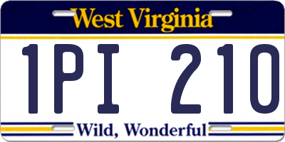 WV license plate 1PI210